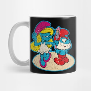 papa smurf and smurfette - vintage Mug